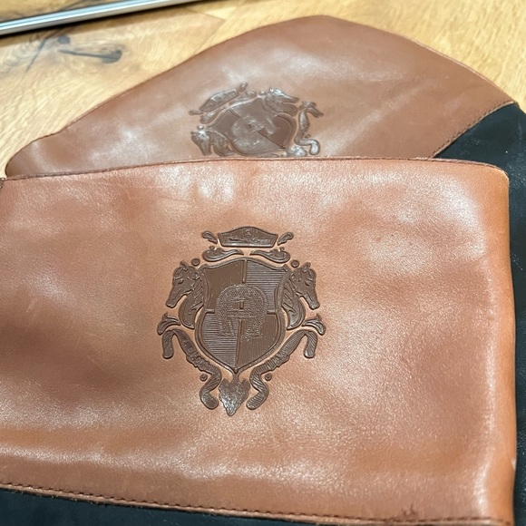 Etienne Aigner Costa Riding Boots, Black and Banana Bread Brown, Size 9.5 - Picture 5 of 9